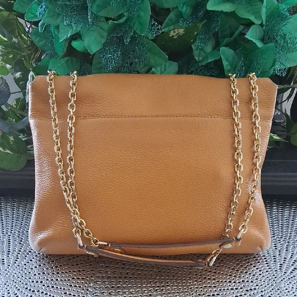 MCM Brown Leather Shoulder Bag with Gold Accents - Picture 2 of 6